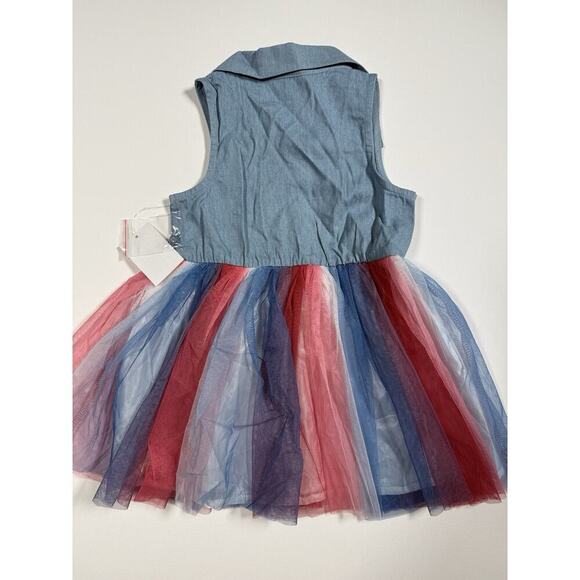 Disney Junior Minnie Summer tutu Dress Red White and Blue Sleeveless Sz 5T - Picture 5 of 9